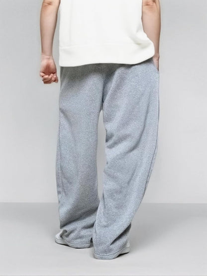 Men’S Baggy Sweatpants with Elastic Drawstring Waist, Breathable Wide-Leg Casual Loose Cotton Joggers Deep Pockets