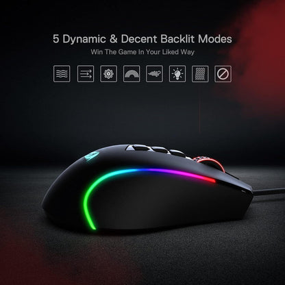 M612 Wired RGB Optical Gaming Mouse 8000 DPI Remapping Keys