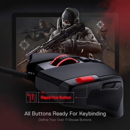 M612 Wired RGB Optical Gaming Mouse 8000 DPI Remapping Keys