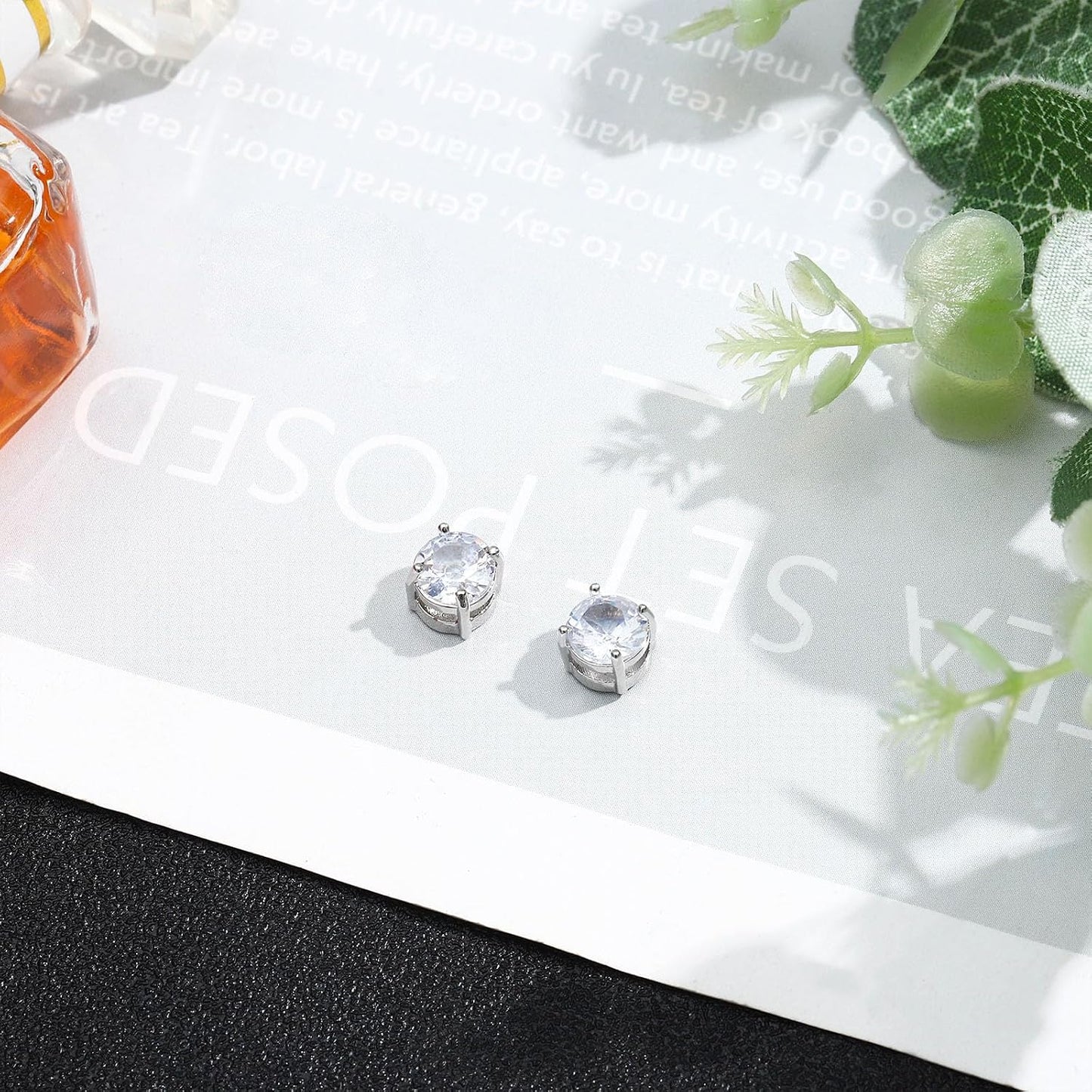 Magnetic Stud Earrings for Men Cubic Zirconia Clip on Earring | Hypoallergenic, Stainless Steel Magnet, Unisex Non Piercing Studs, Halo Fake Earring, Diamond Magnetic Earrings for Men Women