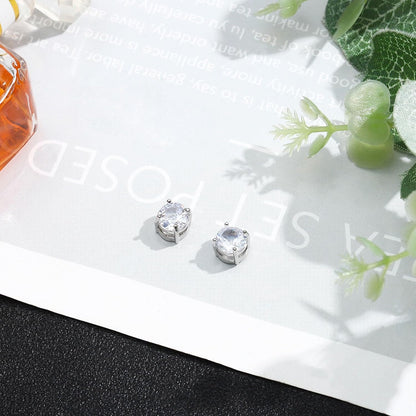 Magnetic Stud Earrings for Men Cubic Zirconia Clip on Earring | Hypoallergenic, Stainless Steel Magnet, Unisex Non Piercing Studs, Halo Fake Earring, Diamond Magnetic Earrings for Men Women